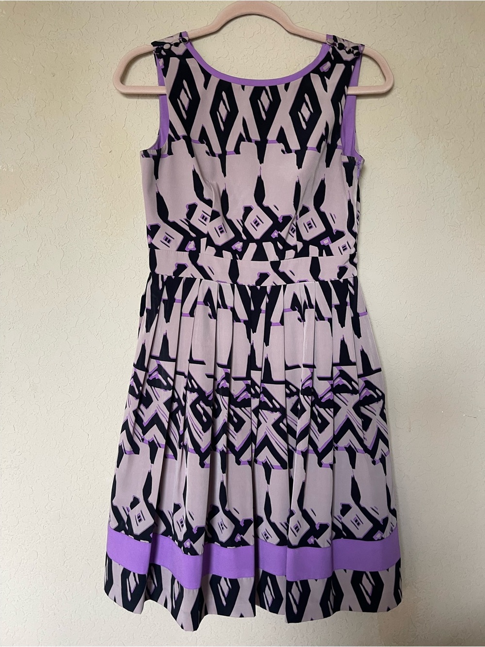 Jessica Simpson Purple and Black Abstract Print Dress